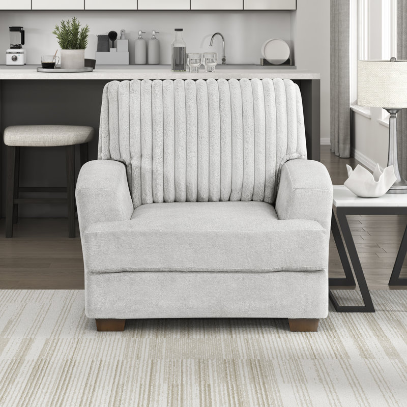 Soliz 43" Track Arms Textured Microfiber Chair