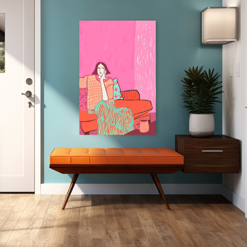 Art contemporain contemporain Lady on Couch, H 48 po x l 32 po