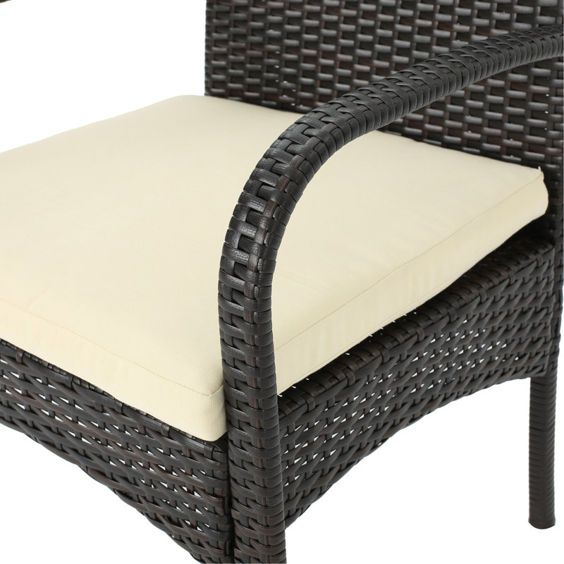 [Ensemble de 2] Chaise de salle à manger en osier KD PE, Beige