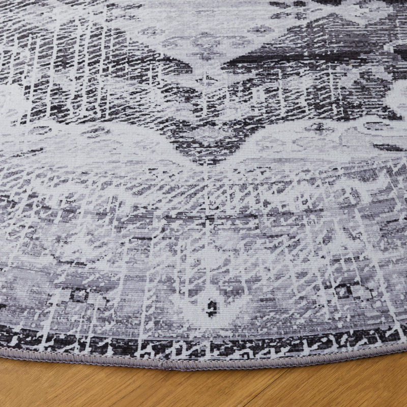 Tapis oriental performant lavable à la machine Tucson, Rond 6 pi