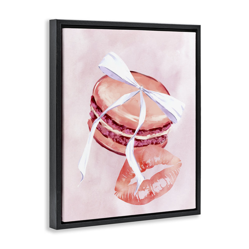 «Glam Macaron Dessert», art mural encadré flottant par Ziwei Li, Cadre flottant noir de jais, H 21 po x l 17 po