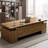 Light Walnut Color L-Shaped Solid Wood with 7 drawers desk-110097563-110097565