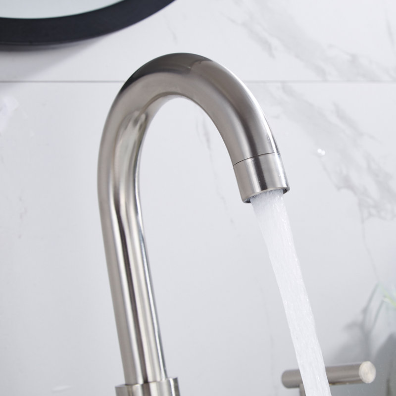 Widespread Bathroom Sink Faucet, Brushed Nickel