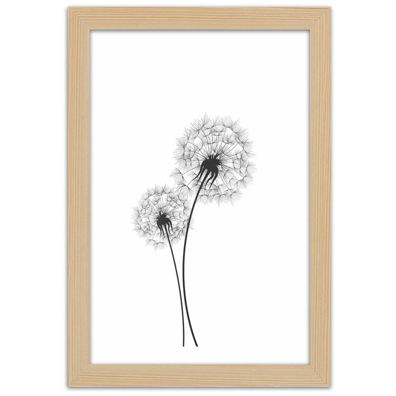 Blower Flower Nature - Single Picture Frame Print, 100cm H x 70cm W, Tan