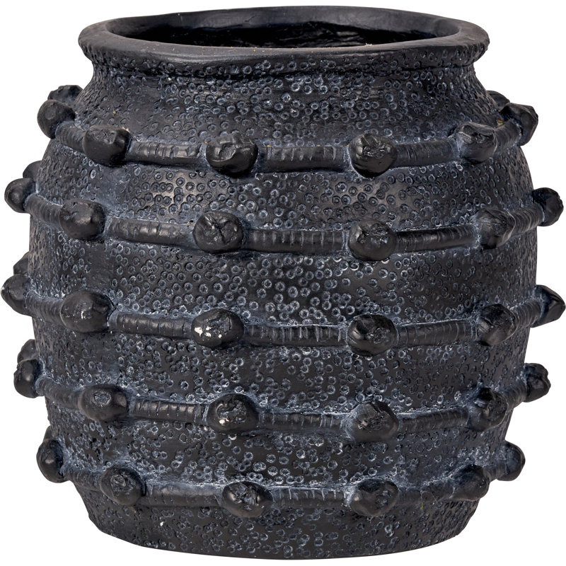 Bobble Fibrestone  Decorative Planter, 29cm H x 32cm W x 32cm D, Black