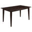 Ensemble de salle à manger 5 pièces contemporain avec finition cappuccino et revêtement beige, parfait pour les expériences culinaires élégantes et confortables.