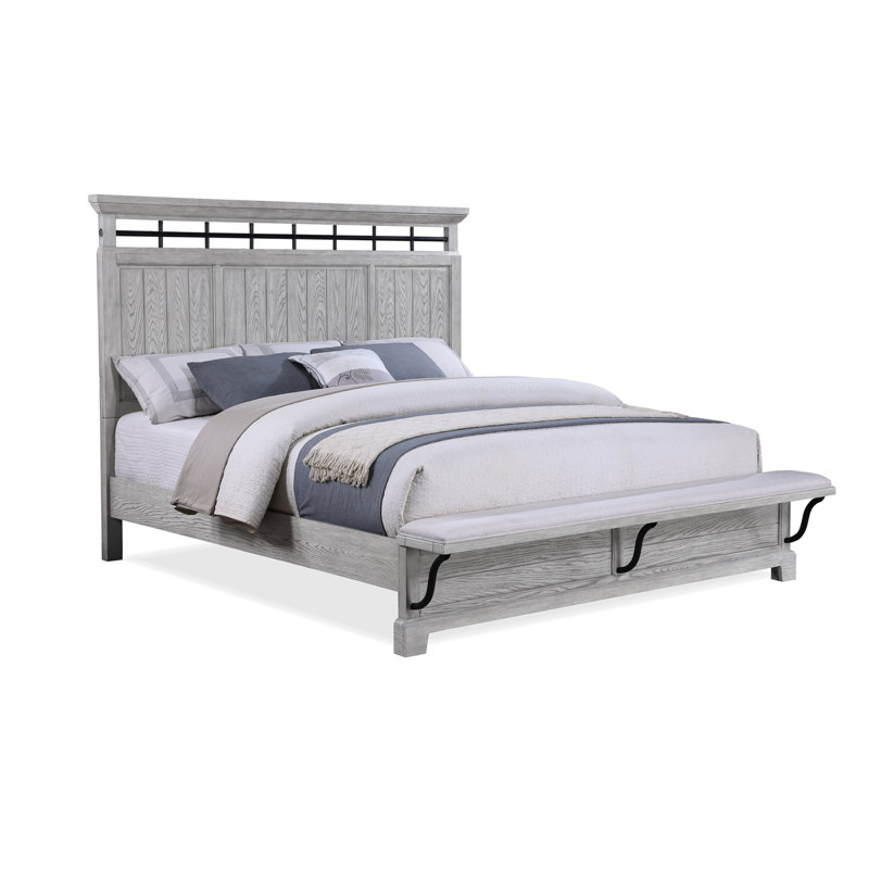 1pc Rustic Charm Footboard Bench PanelBed, Queen
