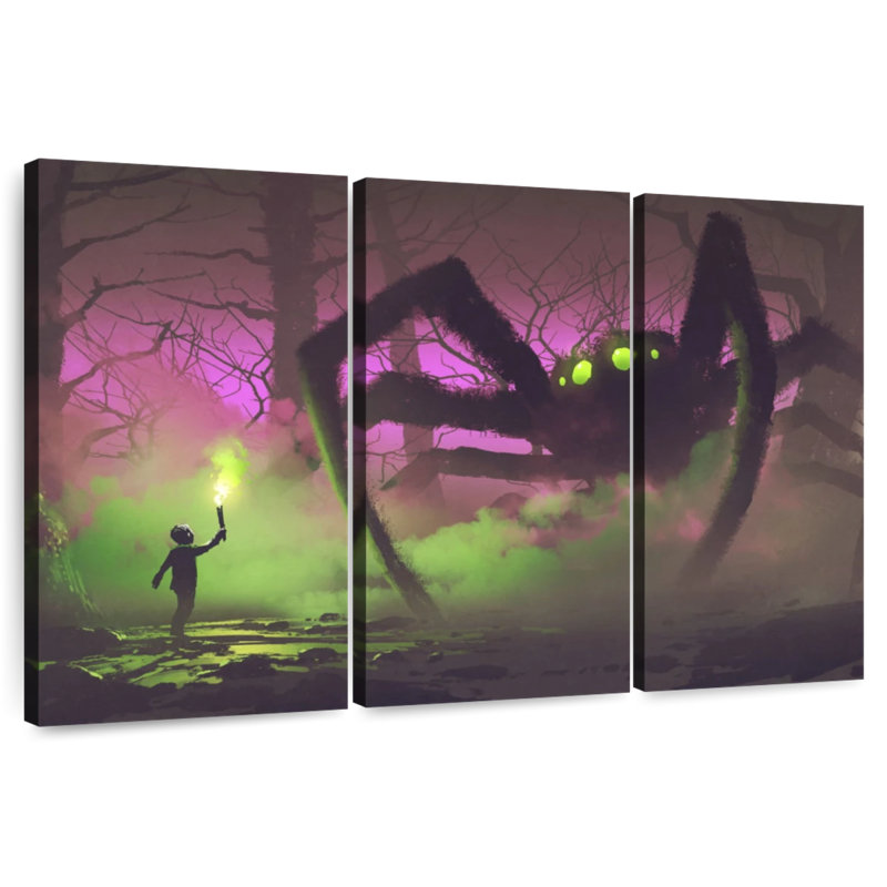 Brampt Boy And Giant Spider, 42" H x 65" W