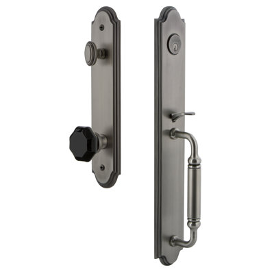 Arc Handleset with Single Cylinder Deadbolt and Lyon Door Knob and Rosette