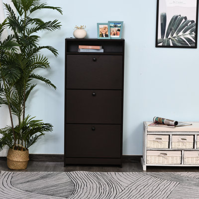 Shoe Container, 3 Fold-Out Slots, Falling, Space For Small Items On Top Shelf Storage Cabinet By , Drawers, Toppling Feature, Objects