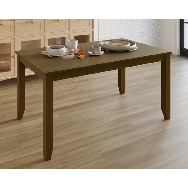 Janessa Solid Wood Base Dining Table, Brown