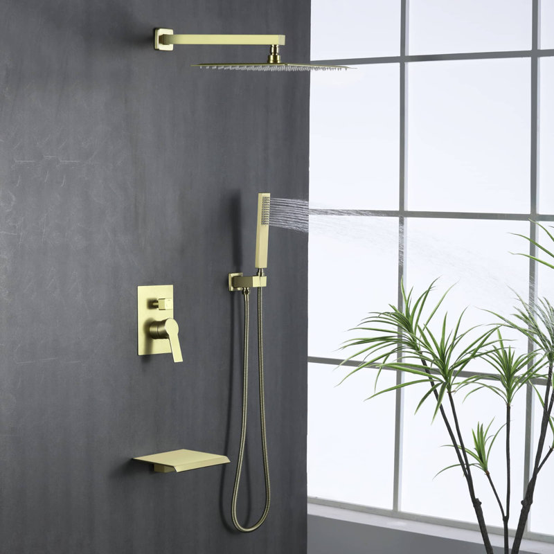 All-In-One Kit with Rough in-Valve, Brushed Gold