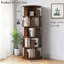 Bibliothèque rotative à 5 niveaux, bibliothèque rotative à 360 °, peu encombrante, petite bibliothèque rotative pour chambre à coucher, salon, maison, bureau, noyer