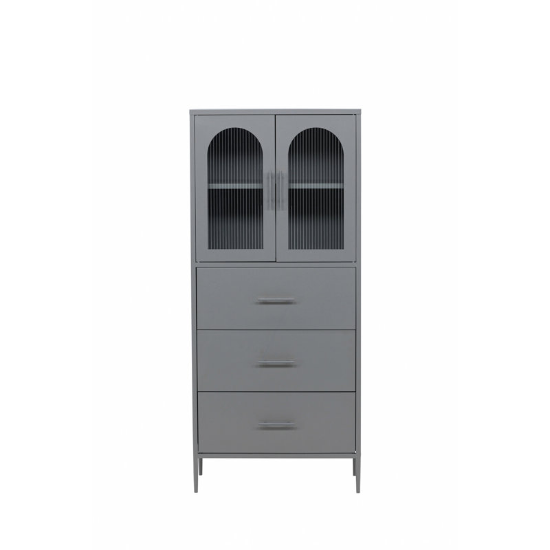 Ashveer 160cm Kitchen Pantry, Light Grey