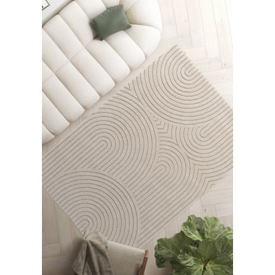 Shaggy-Teppich Moya in Grau/Beige