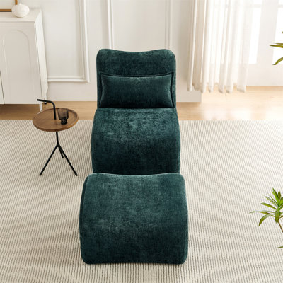 Méridienne moderne avec repose-pieds, fauteuil inclinable rembourré compressé pour les petits espaces, canapé d'appoint confortable pour le salon, la chambre à coucher ou un appartement