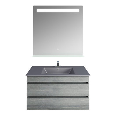 Ensemble de meuble-lavabo mural simple 31,1 "avec miroir