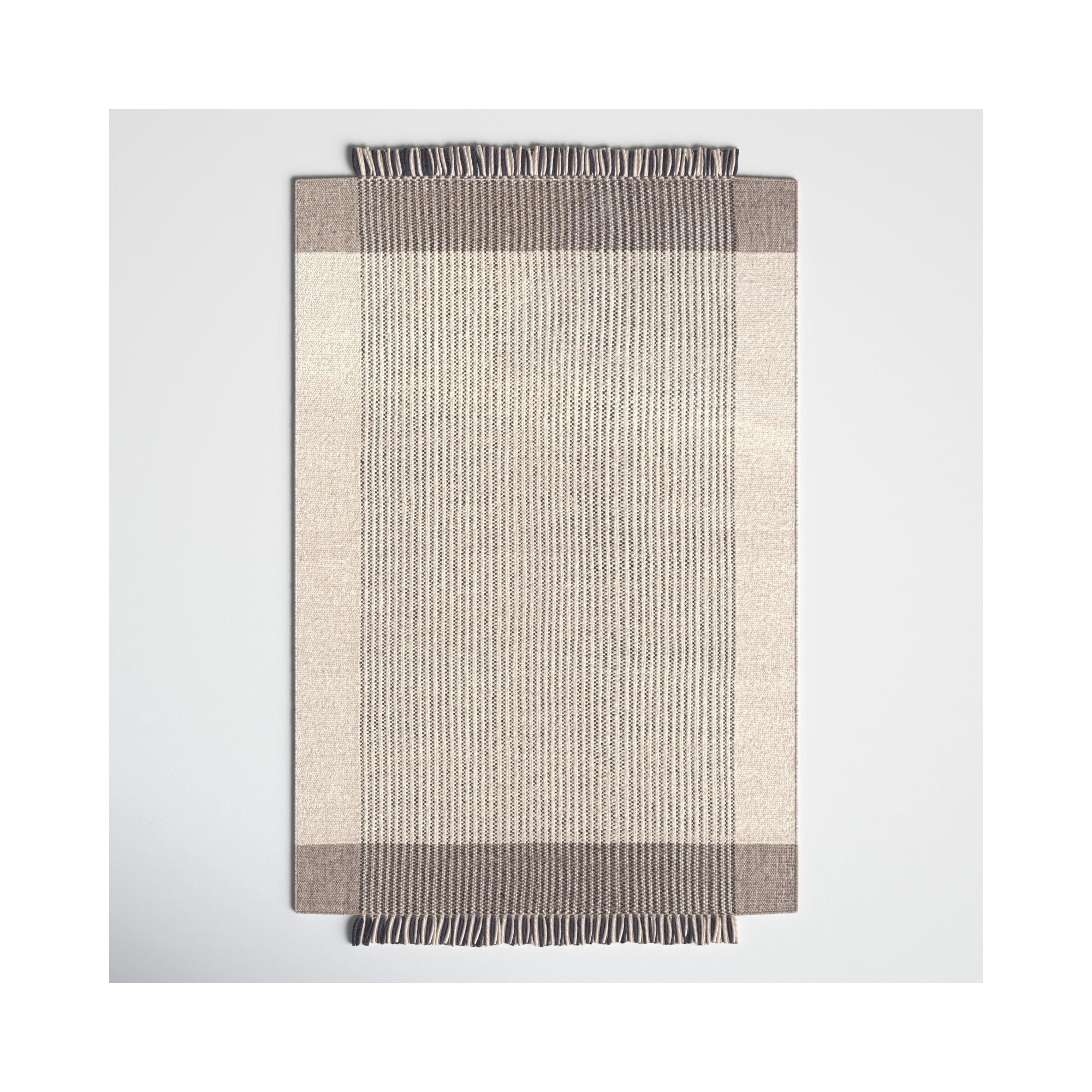 Tina Handmade Wool Gray Rug, Rectangle 8'10" x 12'