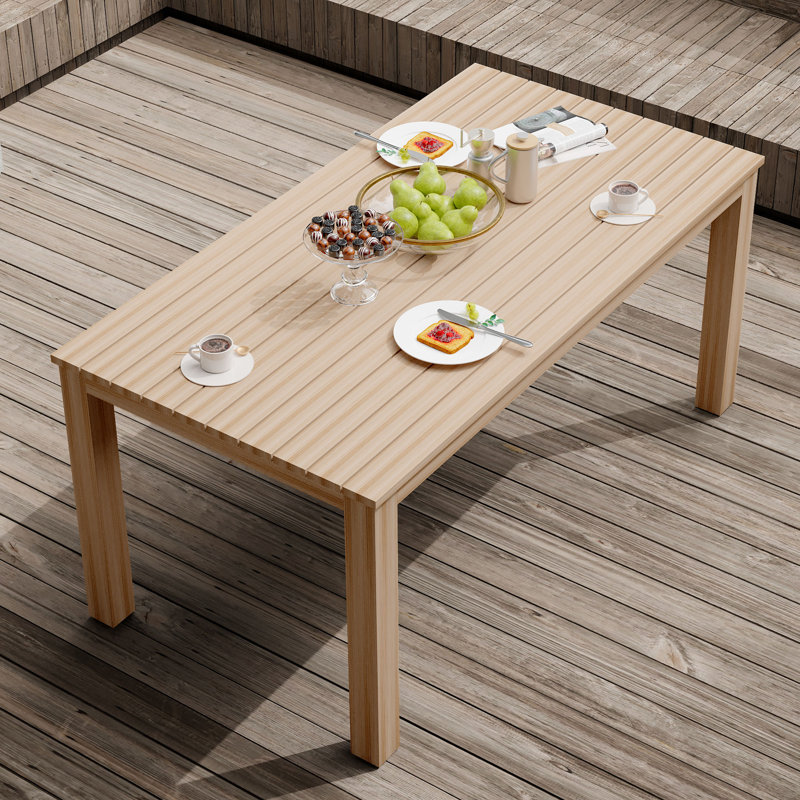 Calliana Rectangular Outdoor Dining Table , 157.48cm cm W 83.82cm cm D, Tan