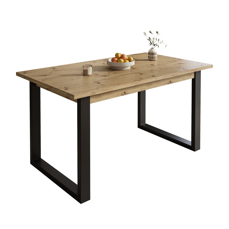 Sibyll Metal Base Dining Table, Wotan Oak, 77cm H x 198cm L x 85cm W