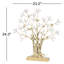 Sculpture d'arbre en métal doré avec feuilles blanches Aymerick