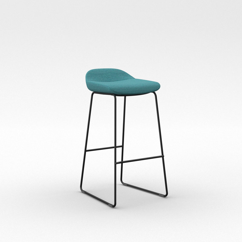 Tabouret Lilly , Noir, Mélange de polyester bord de mer, Tabouret de bar (siège d'une hauteur de 30 po)