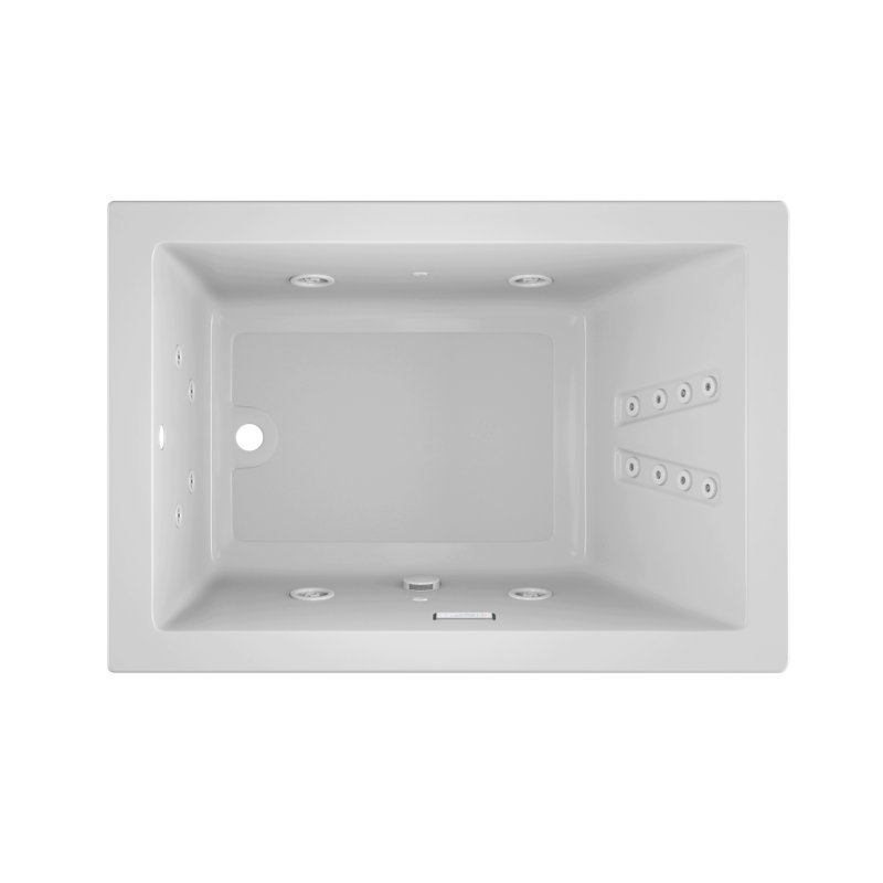 Solna™ Chromatherapy Whisper 60" x 42" Drop in Whirlpool Bathtub, White, Left