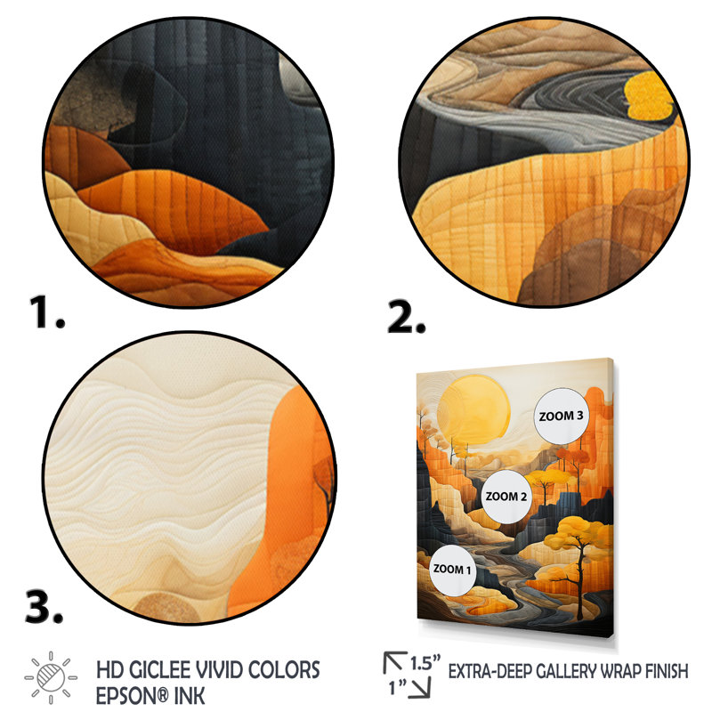 «Leesha Bold Landscape Canyon Desert» - art mural Canyon, Cadre flottant doré, H 20 po x l 12 po x P 1 po