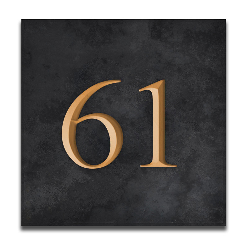 Velia 17.78cm H Stone House Number, 61, Gold