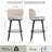 Bar Height  Bar Stools Set Of 4, 28.3" Swivel Upholstered Bar Stools With Backs And Footrest,metal Legs,  Beige-247050064
