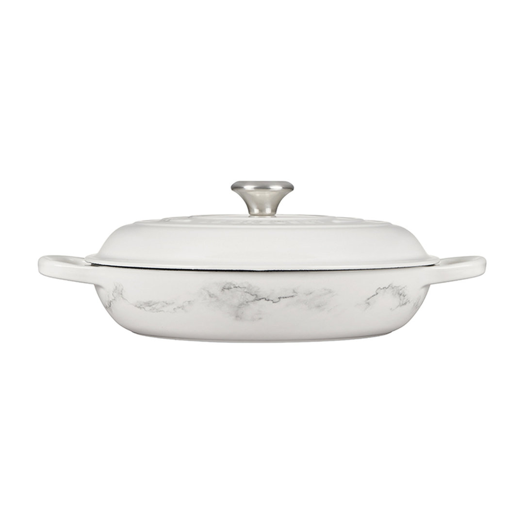 Le Creuset Signature Enameled Cast Iron Marble Collection 3.5 Qt Braiser with Lid Le Creuset