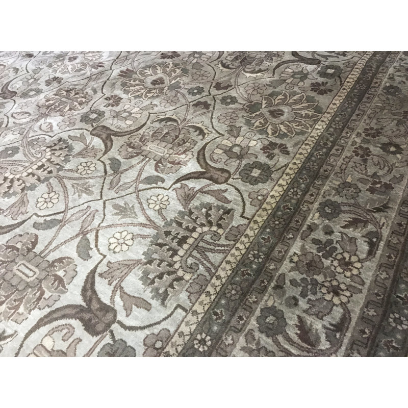 Marquis Wool Oriental Area Rug in Brown/Beige, Rectangle 6'2" x 9'