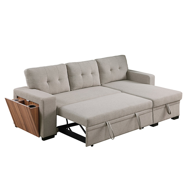 Javi 3 - Piece Upholstered Sectional, Light Gray Linen