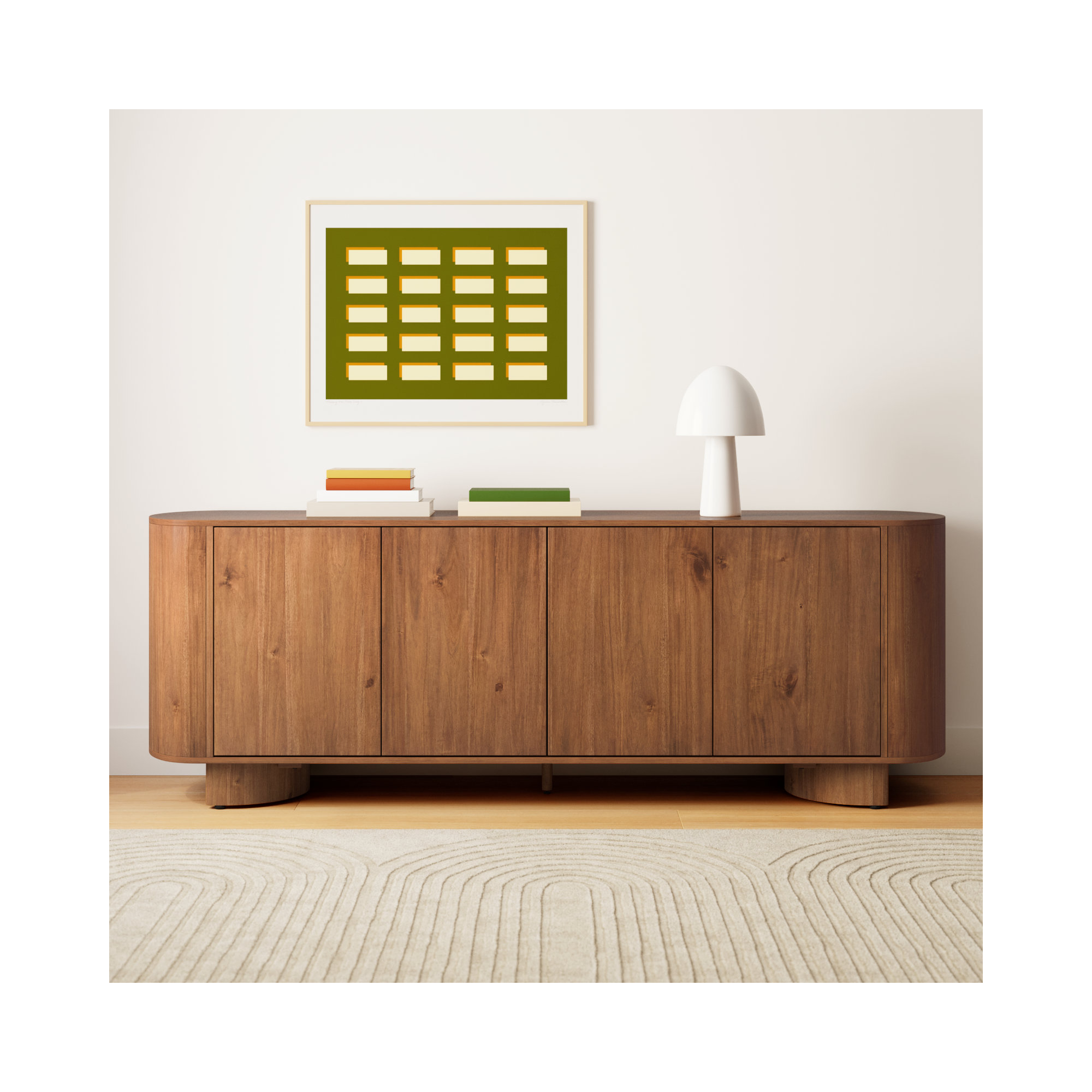 Haiden 94" Wide Sideboard, Seasoned Brown Acacia