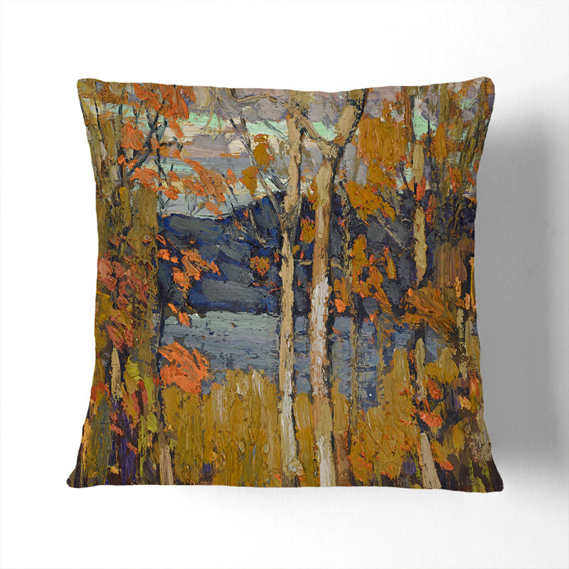 Algonquin in October Scatter Cushion, 40cm H x 40cm W x 15cm D, White
