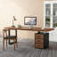 Bureau rectangulaire en bois massif avec 3 tiroirs, bureau