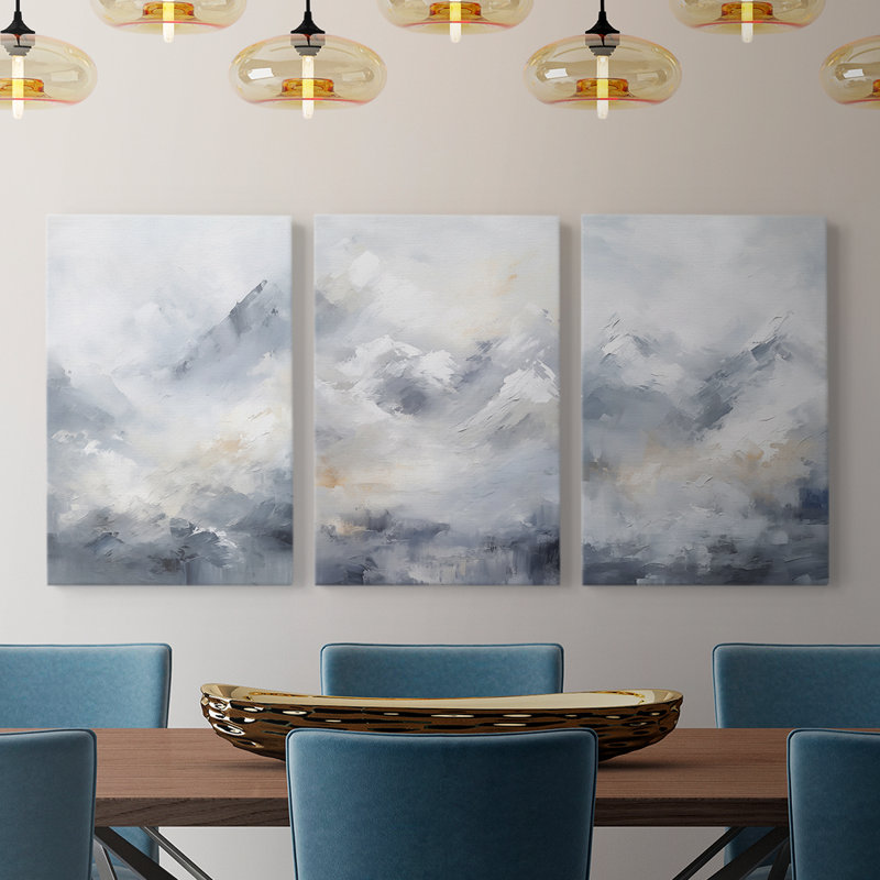 Lanscape Study Series LXII - Ensemble de 3 toiles tendues avec châssis - Prêt à être accroché, H 27 po x l 18 po