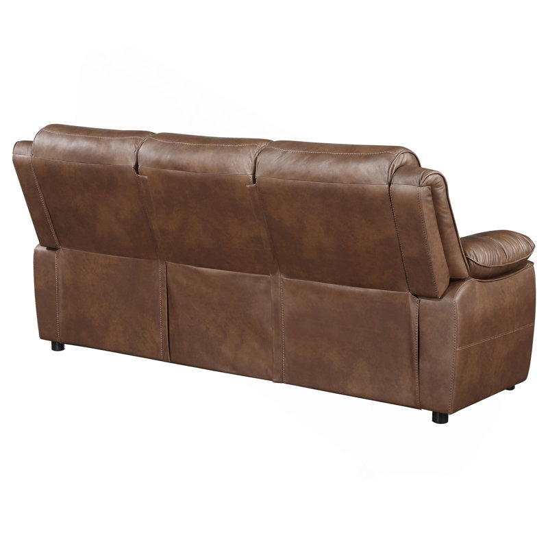 Dark Brown Padded Arm Sofa
