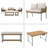 Ensemble de 6 chaises en forme de L en corde de patio, ensemble de canapé modulaire d'extérieur avec table en bois d'acacia avec glacière, bancs en corde, ensemble de conversation en corde avec assise profonde et coussin épais pour canapé-60046201