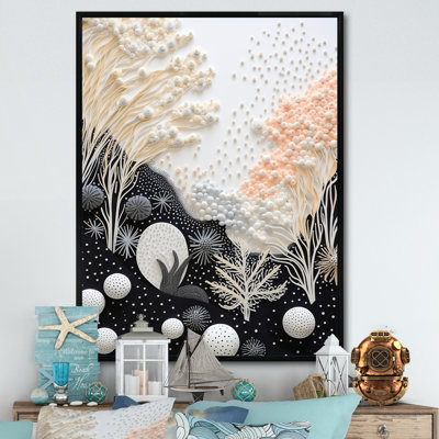 " Abstract Black And White Corals Reef I "