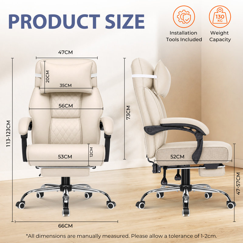 LUCKRACER Office Chair, Beige