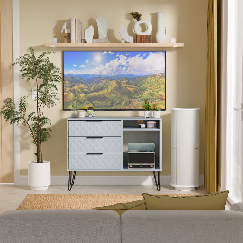 Tarkio 3 Drawer TV Unit, Blue