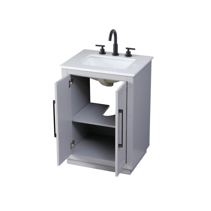 Meuble-lavabo simple 24 po, Gris