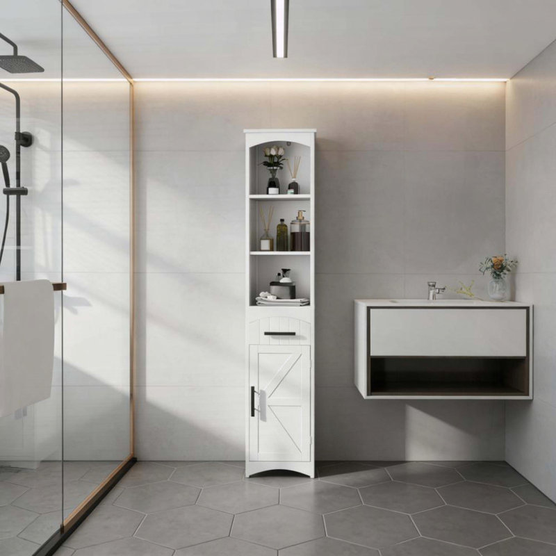 Grande armoire de rangement étroite avec porte de grange