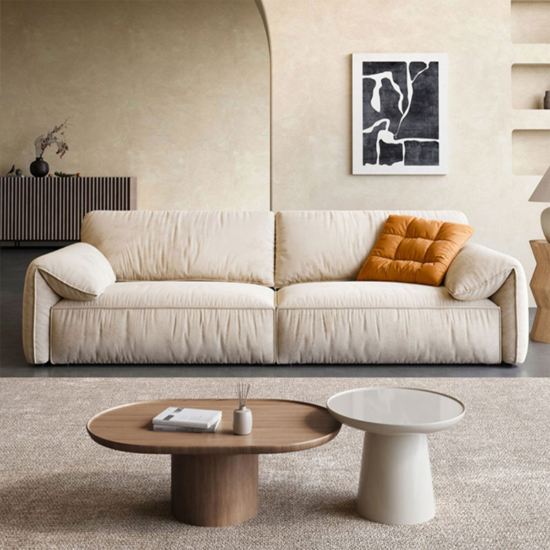 Causeuse-coussin modulaire en polyester beige