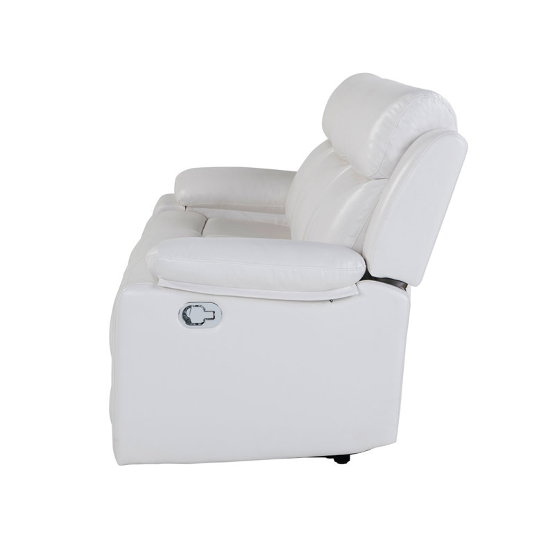 Blanche White Reclining Sofa With LED Lights