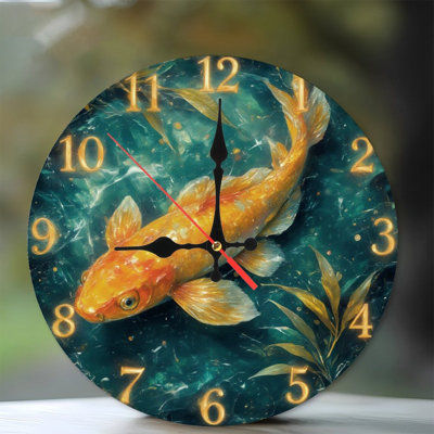 Clock Face With Koi Fish
