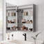 Armoire à pharmacie de salle de bain à DEL - 28 po x 20 po avec lumières, miroir, gradateur, horloge numérique et affichage de la température, montage en surface, lumières imperméables aspect moderne