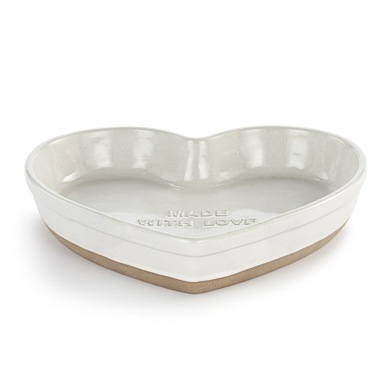 White Gather 'Round Heart Pie Dish - 9.5In