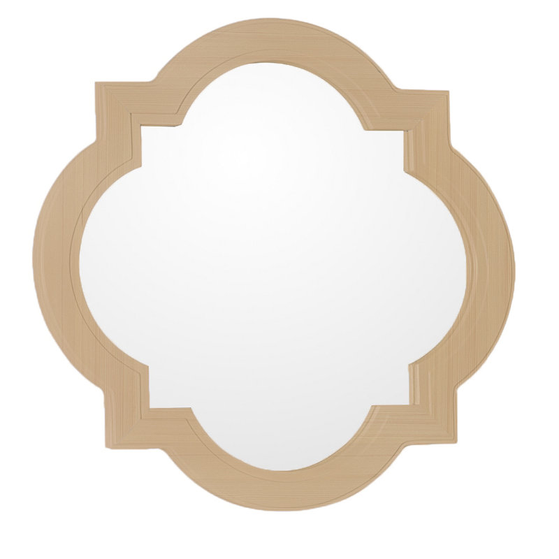 Cremeans Wood Flat Wall Mirror, Natural, 23" H x 23" W x 1" D